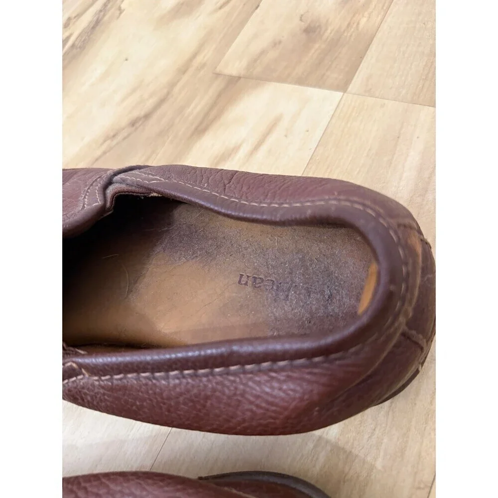 L.L.Bean Men’s Brown Leather Slip-On Shoes Size 11
